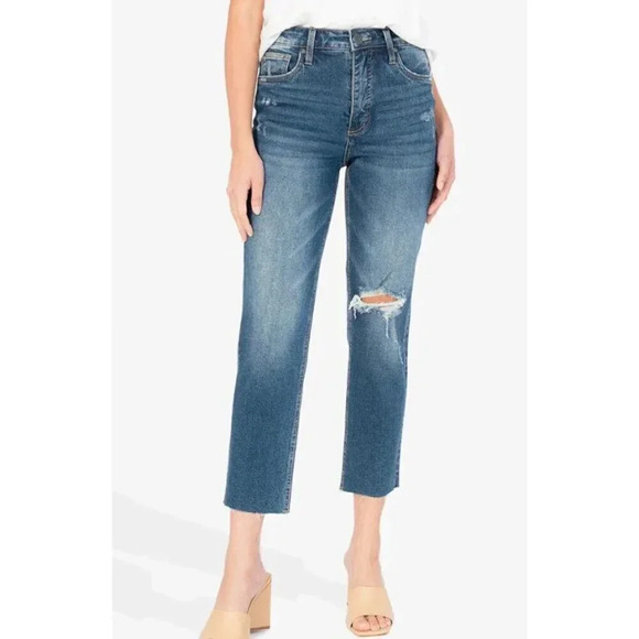 Kut From The Kloth Womens Size  0 Rachael Mom Distressed Knee Jeans - Picture 1 of 14